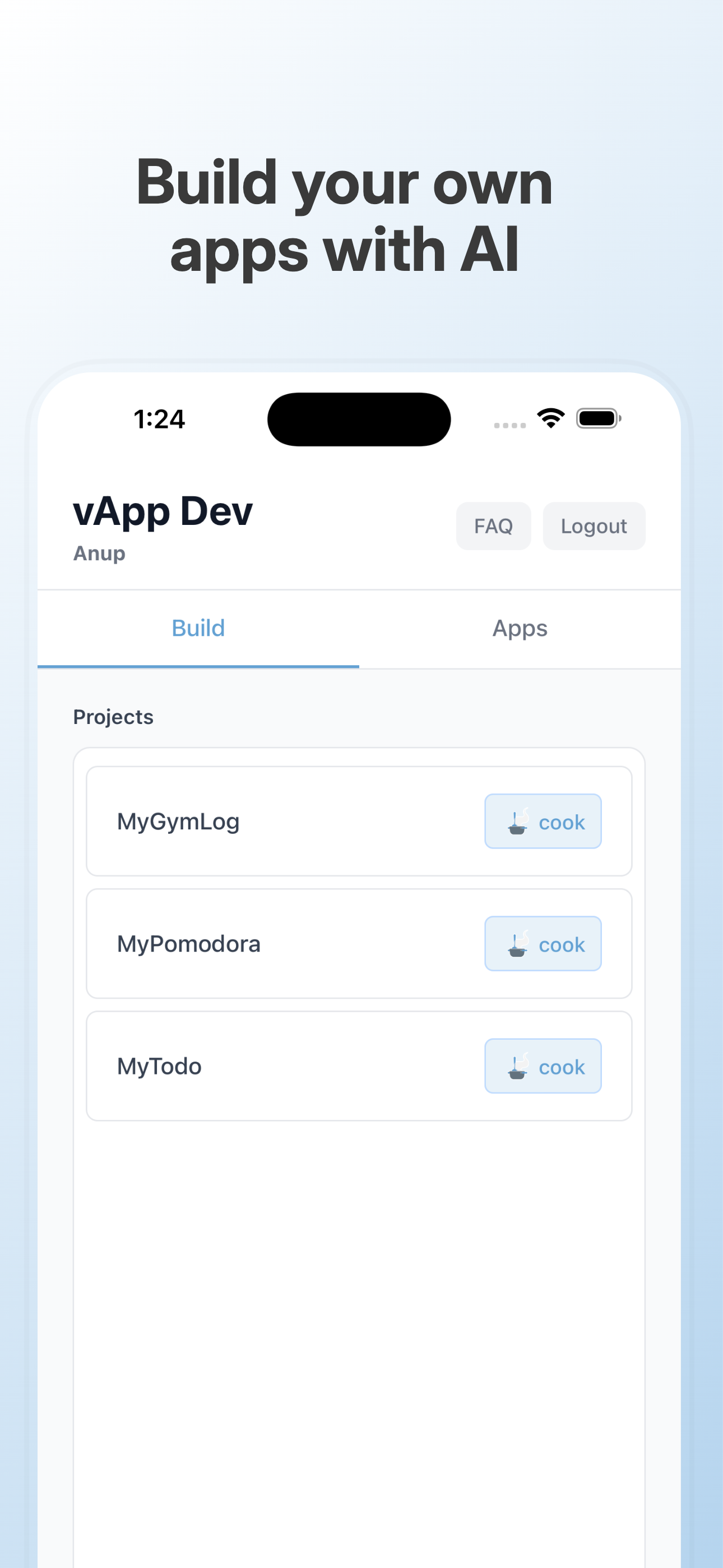 Build your own apps with AI