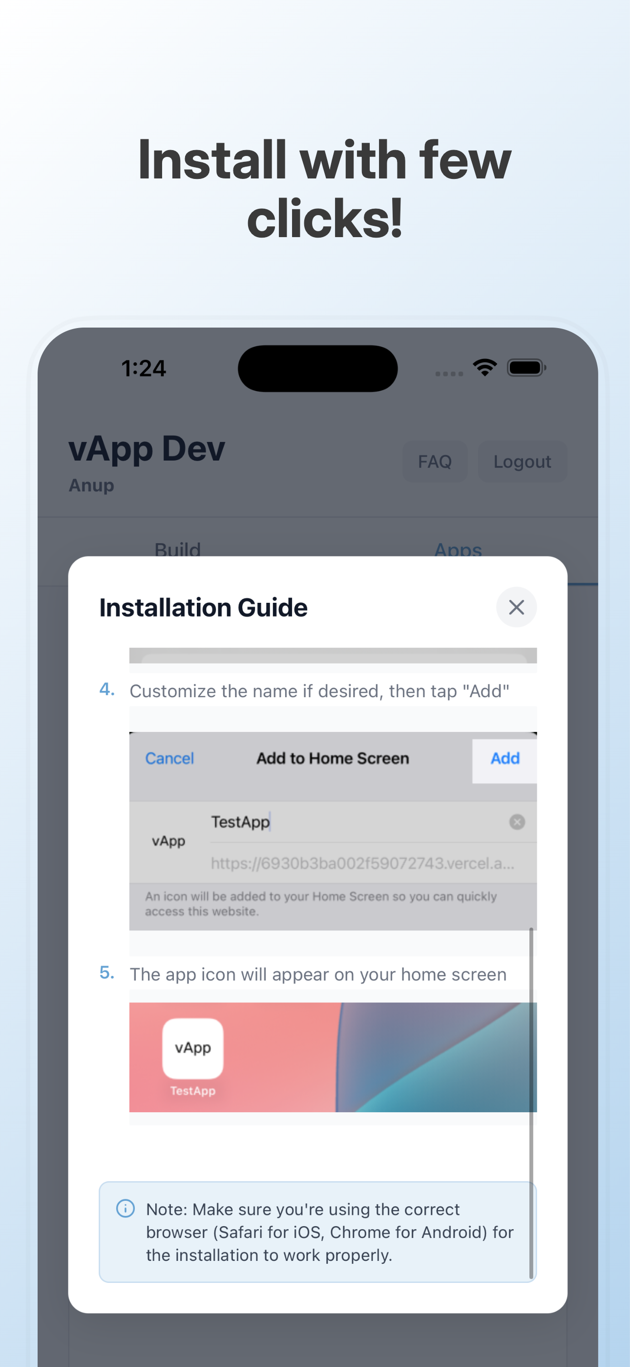 Install with few clicks